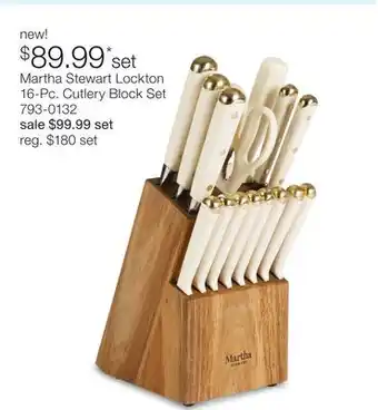 JC Penney Martha Stewart Lockton 16-Pc. Cutlery Block Set offer