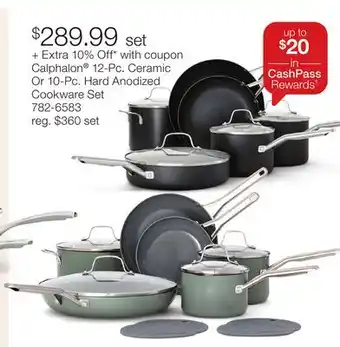JC Penney Calphalon 12-Pc. Ceramic Or 10-Pc. Hard Anodized Cookware Set offer