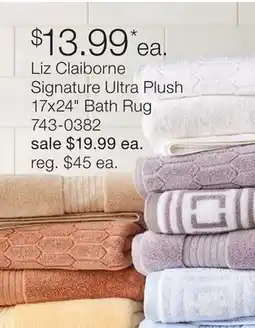 JC Penney Liz Claiborne Signature Ultra Plush 17x24 Bath Rug offer