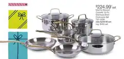 JC Penney Martha Stewart Castelle 10-Pc. Stainless Steel Cookware Set offer