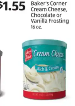 Aldi Baker's Corner Cream Cheese, Chocolate or Vanilla Frosting offer