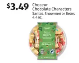 Aldi Choceur Chocolate Characters Santas, Snowmen or Bears offer