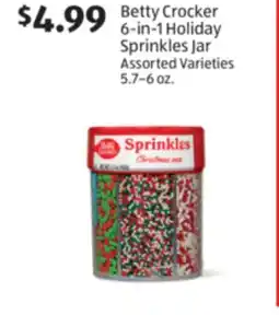 Aldi Betty Crocker 6-in-1 Holiday Sprinkles Jar offer