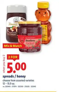 Lidl spreads/honey offer