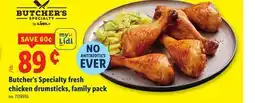 Lidl Butcher's Specialty fresh chicken drumsticks, family pack offer