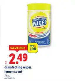 Lidl disinfecting wipes, lemon scent offer
