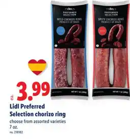 Lidl Lidl Preferred Selection chorizo ring offer