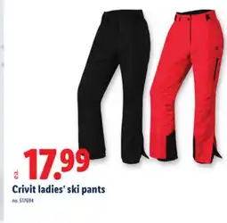 Lidl Crivit ladies' ski pants offer