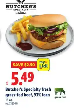 Lidl Butcher's Specialty fresh grass-fed beef, 93% lean offer
