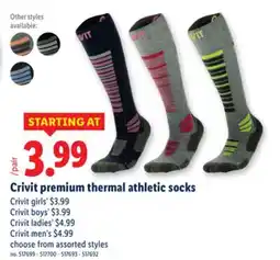 Lidl Crivit premium thermal athletic socks offer