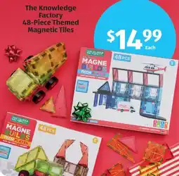 Aldi The Knowledge Factory 48-Piece Themed Magnetic Tiles offer