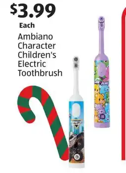 Aldi Ambiano Character Children's Electric Toothbrush offer