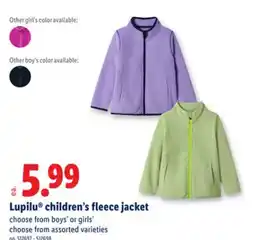 Lidl Lupilu children's fl eece jacket offer