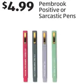 Aldi Pembrook Positive or Sarcastic Pens offer