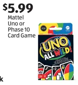 Aldi Mattel Uno or Phase 10 Card Game offer