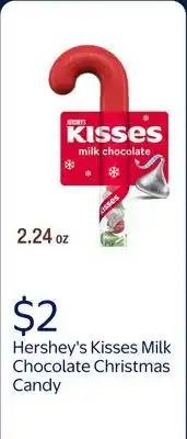 Walmart Hershey's Kisses Milk Chocolate Christmas Candy, Plastic Cane offer