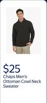 Walmart Chaps Men's & Big Men's Ottoman Cowl Neck Sweater offer