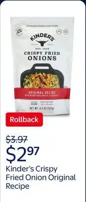 Walmart Kinder's Crispy Fried Onion Original Recipe offer