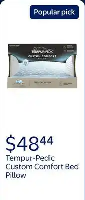 Walmart Tempur-Pedic Custom Comfort Bed Pillow and Cooling, Adjustable Support, Standard/Queen, Adult offer