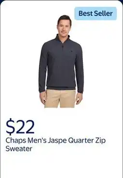Walmart Chaps Men's & Big Men's Jaspe Quarter Zip Sweater offer