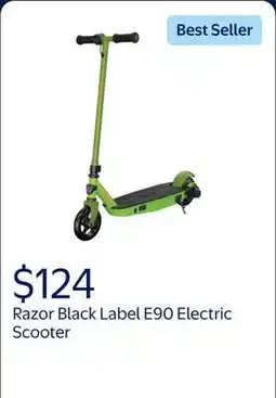 Walmart Razor Black Label E90 Electric Scooter - Green, for Child Ages 8+ and up to 120 lbs, up to 10 mph offer