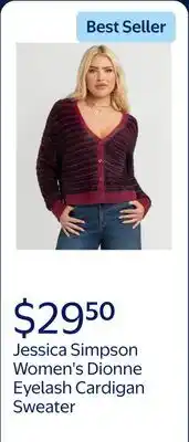 Walmart Jessica Simpson Women's Dionne Eyelash Cardigan Sweater, Midweight offer