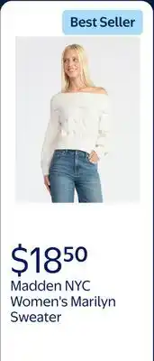 Walmart Madden NYC Women's Marilyn Sweater, Midweight offer
