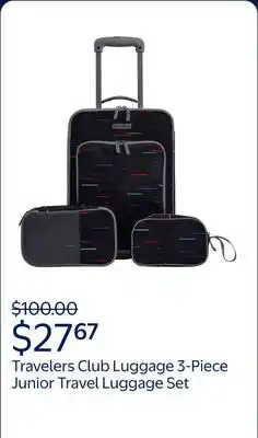 Walmart Travelers Club Luggage 3-Piece Junior Travel Luggage Set, Color - Glitch offer