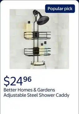Walmart Better Homes & Gardens Adjustable Steel Shower Caddy with 4-Way Shelves offer