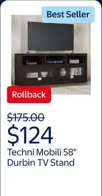 Walmart Techni Mobili 58 W Durbin TV Stand for TVs up to 75, Espresso offer