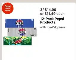 Walgreens 12-Pack Pepsi Products offer