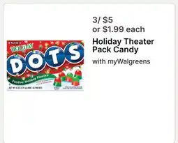 Walgreens Holiday Theater Pack Candy offer