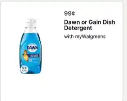 Walgreens Dawn or Gain Dish Detergent offer
