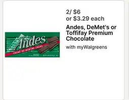 Walgreens Andes, DeMet's or Toffifay Premium Chocolate offer
