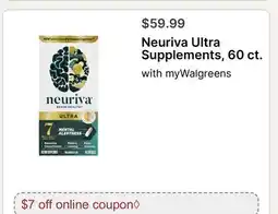 Walgreens Neuriva Ultra Supplements, 60 ct offer