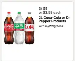 Walgreens 2L Coca-Cola or Dr Pepper Products offer