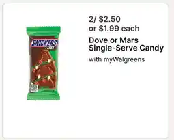Walgreens Dove or Mars Single-Serve Candy offer