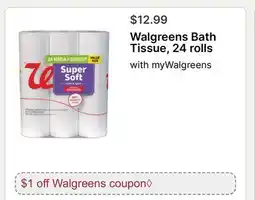 Walgreens Walgreens Bath Tissue, 24 rolls offer