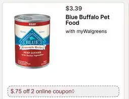 Walgreens Blue Buffalo Pet Food offer