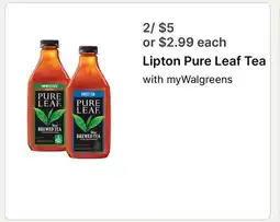 Walgreens Lipton Pure Leaf Tea offer