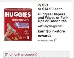 Walgreens Huggies Diapers and Wipes or Pull-Ups or Goodnites offer