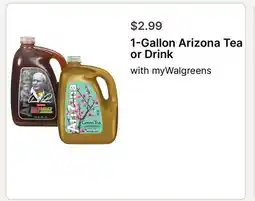 Walgreens 1-Gallon Arizona Tea or Drink offer