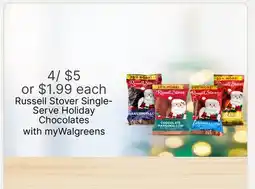 Walgreens Russell Stover Single-Serve Holiday Chocolates offer