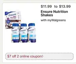 Walgreens Ensure Nutrition Shakes offer
