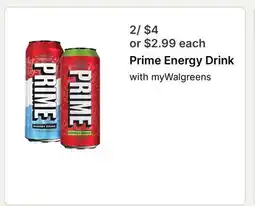 Walgreens Prime Energy Drink offer