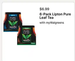 Walgreens 6-Pack Lipton Pure Leaf Tea offer