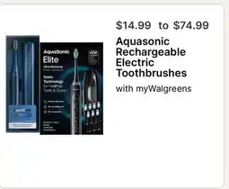 Walgreens Aquasonic Rechargeable Electric Toothbrushes offer