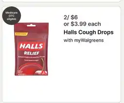 Walgreens Halls Cough Drops offer
