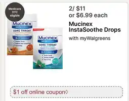 Walgreens Mucinex InstaSoothe Drops offer