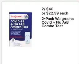 Walgreens 2-Pack Walgreens Covid + Flu A/B Combo Test offer